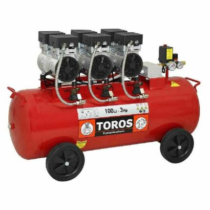 TOROS ΑΕΡΟΣΥΜΠΙΕΣΤΗΣ ΧΑΜΗΛΟΥ ΘΟΡΥΒΟΥ OILFREE 100LT, 3HP (40128)